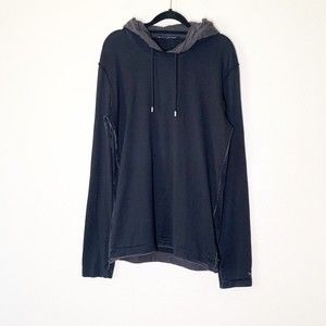 Dolce & Gabbana Long Sleeve T-Shirt Hoodie Men's 48 Medium Black Gray Small Logo